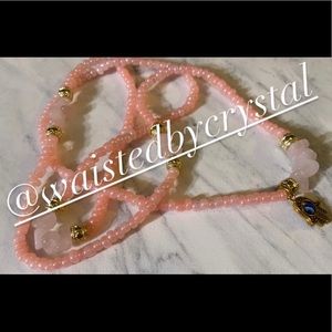 Rose quartz waistbeads (tie on)